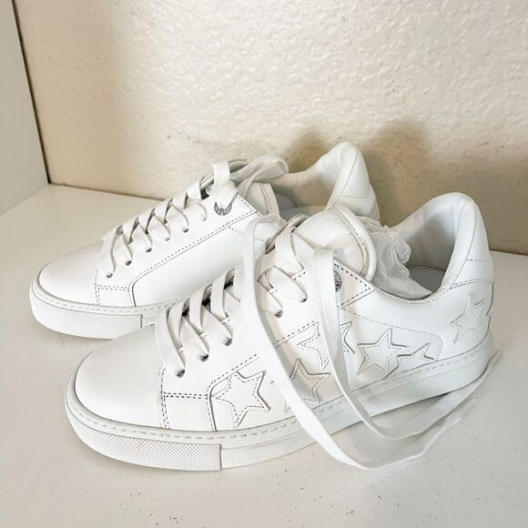 ZADIG & VOLTAIRE sneakers White Star Patches Sneakers. 36/5-5.5. New - Picture 10 of 17